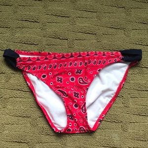 Red bandanna style bathing suit bottoms